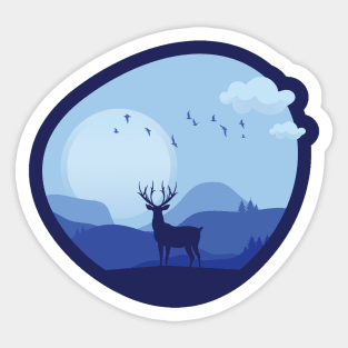 Deer In Forest Sticker